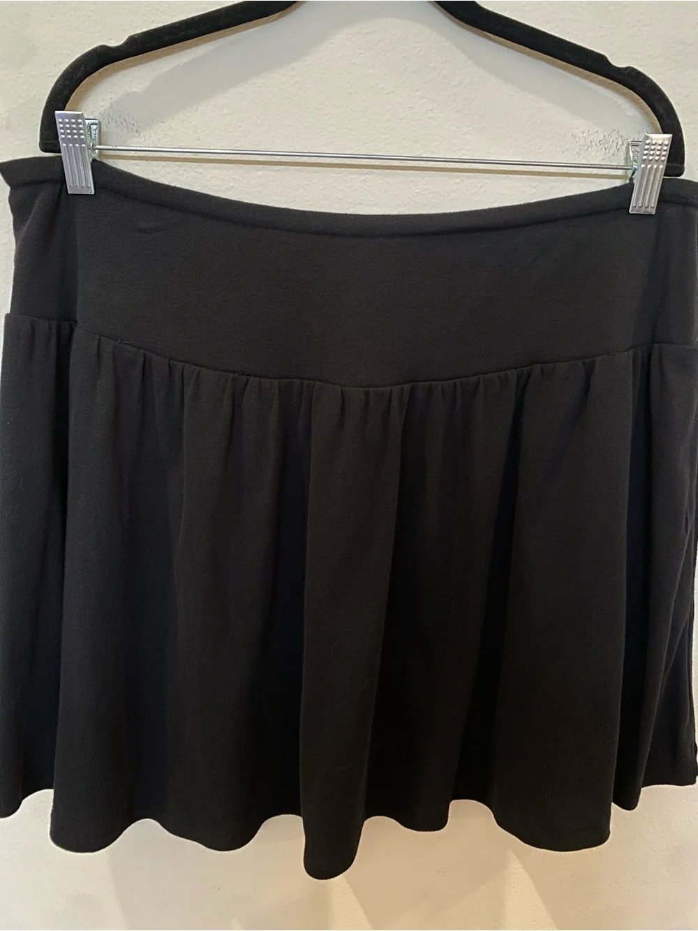 No Boundaries Black Drawstring Waist Cotton Skater Skirt Alt Goth Sporty Casual